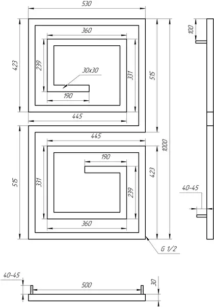 Genesis Aqua Полотенцесушитель Genesis-Aqua Labyrinth 100x53 см (8002) Genesis Aqua Полотенцесушитель Genesis-Aqua Labyrinth 100x53 см (8002)
