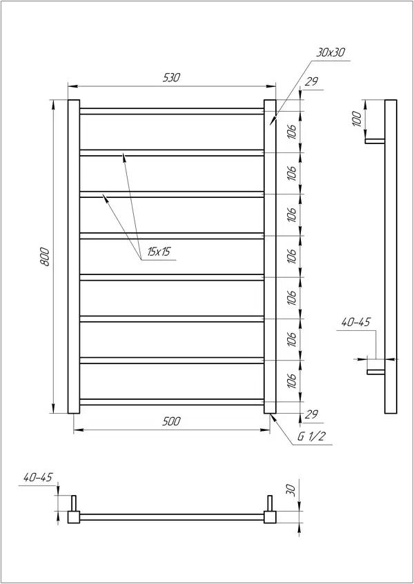 Genesis Aqua Полотенцесушитель Genesis-Aqua Flat 80x53 см (1201) Genesis Aqua Полотенцесушитель Genesis-Aqua Flat 80x53 см (1201)