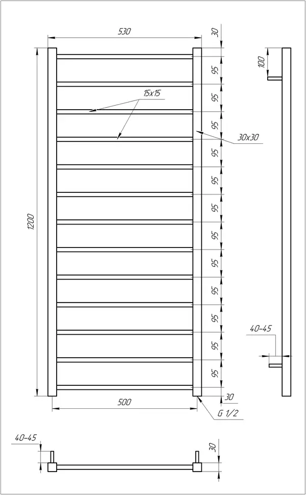 Genesis Aqua Полотенцесушитель Flat (1203) Genesis Aqua Полотенцесушитель Flat (1203)