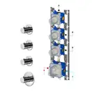Термостат для душа/ванны Paffoni Modular Box (цвет - хром), в комплекте со скрытой частью (MDE019CR+MDBOX019)