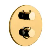 Термостат для душа на 2 потребителя Paffoni Light (цвет - Honey gold spazzolato / Матовое медовое золото), в комплекте со скрытой частью (LIQ018HGSP)