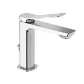Смеситель для раковины Paffoni Tilt (цвет - сталь), с донным клапаном (TI075ST)