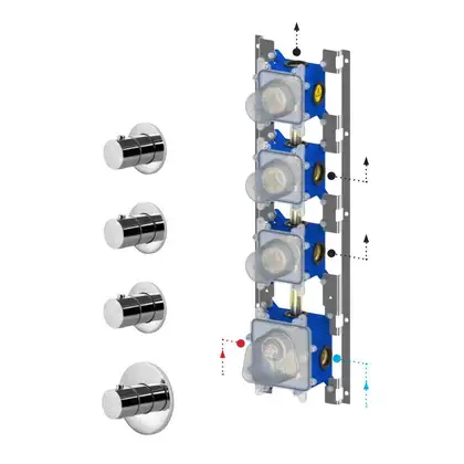 Термостат для душа/ванны Paffoni Modular Box (цвет - хром), в комплекте со скрытой частью (MDE019CR+MDBOX019) Термостат для душа/ванны Paffoni Modular Box (цвет - хром), в комплекте со скрытой частью (MDE019CR+MDBOX019)