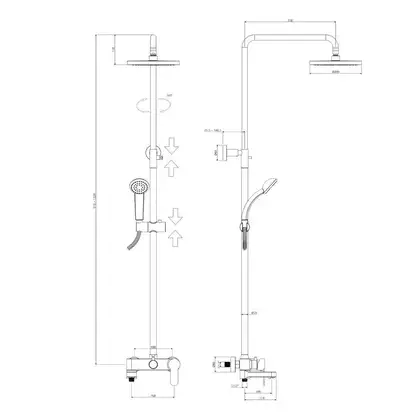 Paffoni Blu Душевая система, хром (ZCOL632CR) Paffoni Blu Душевая система, хром (ZCOL632CR)