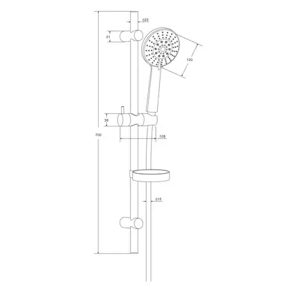 Душовий комплект Damixa 914100000 Palace One Душовий комплект Damixa 914100000 Palace One