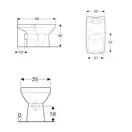 Унитаз-компакт Rimfree (безободковий) Geberit Selnova, с горизонтальным выпуском (без сиденья и бачка) (500.152.01.1+500.266.01.1+500.336.01.1)