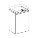 Шкафчик для раковины 44,2 х 35,6 х h61,7 см Geberit Smyle Square, с одной дверцей, песочно-серый (500.351.JL.1)