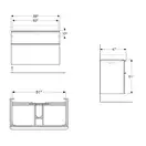 Тумба под раковину Geberit Smyle Square 88,4 см, светло-серый глянцевый (500.354.JL.1)