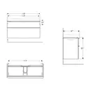 Тумба под раковину Geberit Smyle Square 118,4 см, лава матовая (500.355.JK.1)