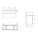 Тумба под двойную раковину Geberit Smyle Square 118,4 см, белый глянцевый (500.356.00.1)