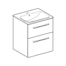 Тумба с раковиной Geberit Selnova Square slim rim 55 см, орех тёмный (501.234.00.1)