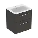 Тумба с раковиной Geberit Selnova Square slim rim 60 см, лава матовая (501.237.00.1)