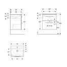 Тумба с раковиной Geberit Selnova Square slim rim 60 см, орех тёмный (501.238.00.1)