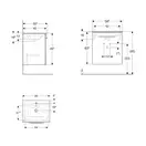 Тумба с раковиной Geberit Selnova Square slim rim 60 см, светлый орех (501.239.00.1)