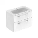 Тумба с раковиной Geberit Selnova Square slim rim 80 см, белый глянцевый (501.240.00.1)