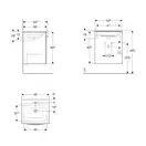 Тумба с раковиной Geberit Selnova Square slim rim 55 см, лава матовая (501.249.00.1)