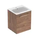 Тумба с раковиной Geberit Selnova Square slim rim 55 см, орех тёмный (501.250.00.1)