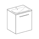 Тумба с раковиной Geberit Selnova Square slim rim 60 см, лава матовая (501.253.00.1)