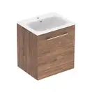 Тумба с раковиной Geberit Selnova Square slim rim 60 см, орех тёмный (501.254.00.1)