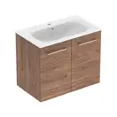 Тумба с раковиной Geberit Selnova Square slim rim 80 см, орех тёмный (501.258.00.1)