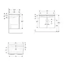 Тумба с раковиной Geberit Selnova Square slim rim 80 см, орех тёмный (501.258.00.1)
