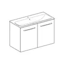Тумба с раковиной Geberit Selnova Square slim rim 100 см, орех тёмный (501.262.00.1)