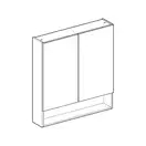 Зеркальный шкафчик Geberit Selnova Square 78,8 х 17,5 х h85 см, орех светлый (501.271.00.1)