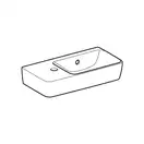 Маленькая (мини) раковина Geberit Selnova Compact 50 х 25 см, с 1 отверстием под смеситель слева (501.506.00.1)