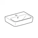 Маленькая (мини) раковина Geberit Selnova Compact 45 х 34 см, с 1 отверстием под смеситель (501.548.00.1)