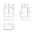 Тумба под раковину Geberit Selnova Compact 59,7 см, белый глянцевый (501.658.01.1)