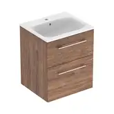 Тумба с раковиной Geberit Selnova Square slim rim 55 см, орех тёмный (501.234.00.1)
