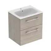 Тумба с раковиной Geberit Selnova Square slim rim 60 см, светлый орех (501.239.00.1)