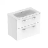 Тумба с раковиной Geberit Selnova Square slim rim 80 см, белый глянцевый (501.240.00.1)