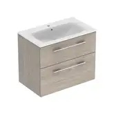 Тумба с раковиной Geberit Selnova Square slim rim 80 см, орех светлый (501.243.00.1)