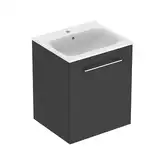 Тумба с раковиной Geberit Selnova Square slim rim 55 см, лава матовая (501.249.00.1)