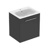Тумба с раковиной Geberit Selnova Square slim rim 60 см, лава матовая (501.253.00.1)