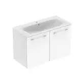Тумба с раковиной Geberit Selnova Square slim rim 100 см, белый глянцевый (501.260.00.1)