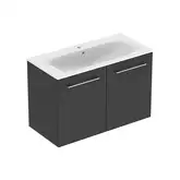 Тумба с раковиной Geberit Selnova Square slim rim 100 см, лава матовая (501.261.00.1)