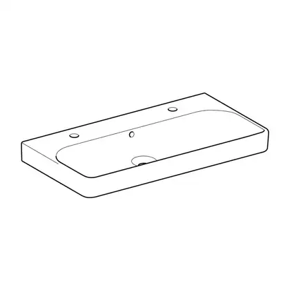 Раковина подвесная Geberit Smyle Square 90 х 48 х h16,5 см, с 2 отверстиями под смеситель (500.252.01.1)