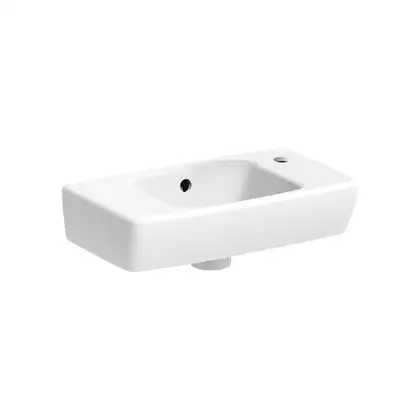 Маленькая (мини) раковина Geberit Selnova Compact 45 х 25 см, с 1 отверстием под смеситель справа (500.318.01.1)