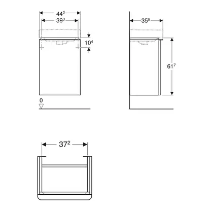Шкафчик для раковины 44,2 х 35,6 х h61,7 см Geberit Smyle Square, с одной дверцей, песочно-серый (500.351.JL.1) Шкафчик для раковины 44,2 х 35,6 х h61,7 см Geberit Smyle Square, с одной дверцей, песочно-серый (500.351.JL.1)