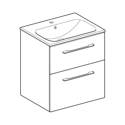 Тумба с раковиной Geberit Selnova Square slim rim 60 см, орех тёмный (501.238.00.1) Тумба с раковиной Geberit Selnova Square slim rim 60 см, орех тёмный (501.238.00.1)