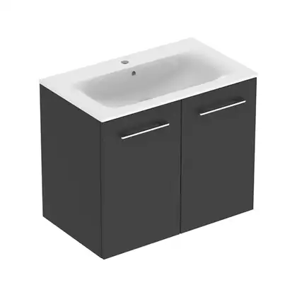 Тумба с раковиной Geberit Selnova Square slim rim 80 см, лава матовая (501.257.00.1) Тумба с раковиной Geberit Selnova Square slim rim 80 см, лава матовая (501.257.00.1)
