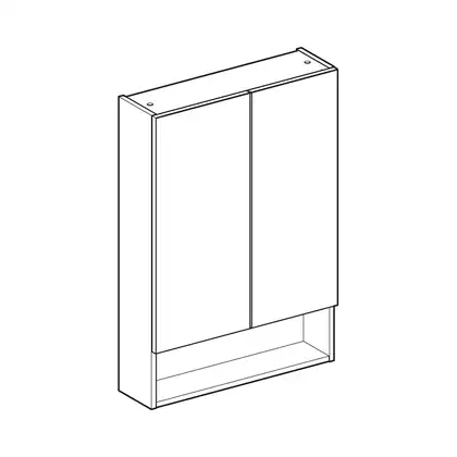 Зеркальный шкафчик Geberit Selnova Square 58,8 х 17,5 х h85 см, орех тёмный (501.266.00.1)