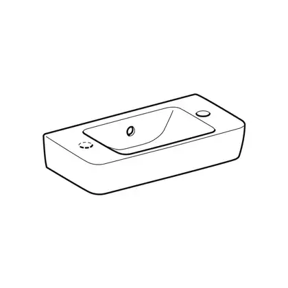 Маленькая (мини) раковина Geberit Selnova Compact 50 х 25 см, с 1 отверстием под смеситель справа (501.507.00.1) Маленькая (мини) раковина Geberit Selnova Compact 50 х 25 см, с 1 отверстием под смеситель справа (501.507.00.1)