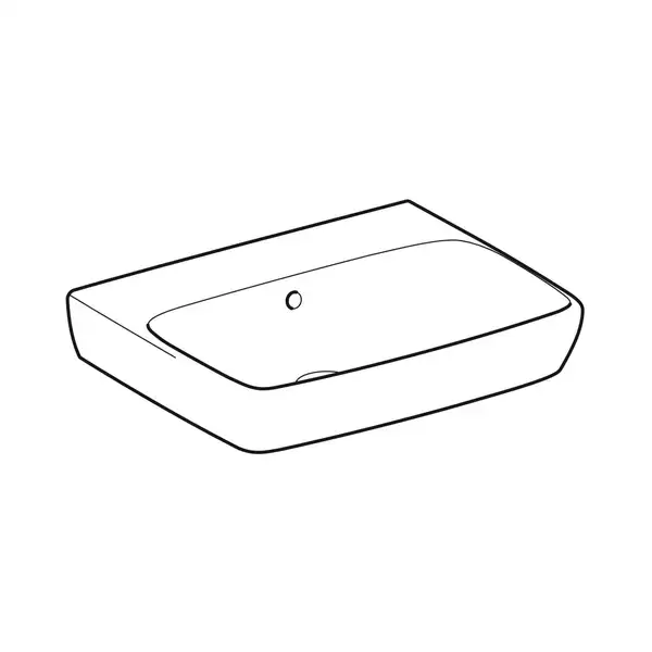 Раковина подвесная Geberit Selnova Square 55 х 44 см, без отверстия под смеситель (500.291.01.1)
