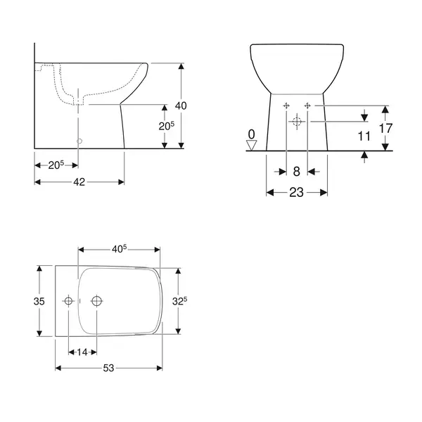 Биде напольное Geberit Selnova Square (500.483.01.1) Биде напольное Geberit Selnova Square (500.483.01.1)