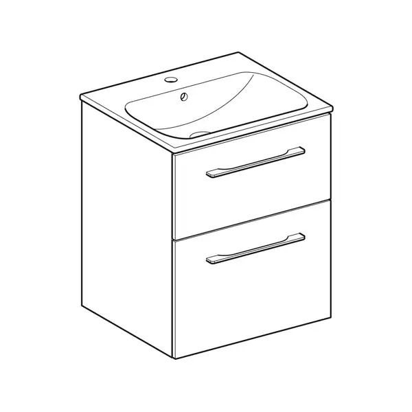 Тумба с раковиной Geberit Selnova Square slim rim 55 см, орех тёмный (501.234.00.1) Тумба с раковиной Geberit Selnova Square slim rim 55 см, орех тёмный (501.234.00.1)