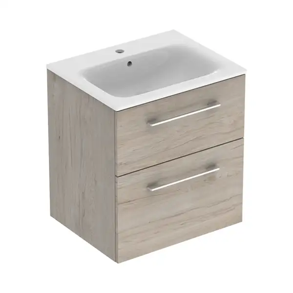 Тумба с раковиной Geberit Selnova Square slim rim 60 см, светлый орех (501.239.00.1) Тумба с раковиной Geberit Selnova Square slim rim 60 см, светлый орех (501.239.00.1)