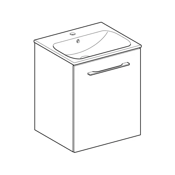 Тумба с раковиной Geberit Selnova Square slim rim 55 см, лава матовая (501.249.00.1) Тумба с раковиной Geberit Selnova Square slim rim 55 см, лава матовая (501.249.00.1)